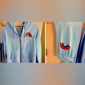 Baby Blue Aviator Nation Sweat Set Size Medium. Only worn once, like new.